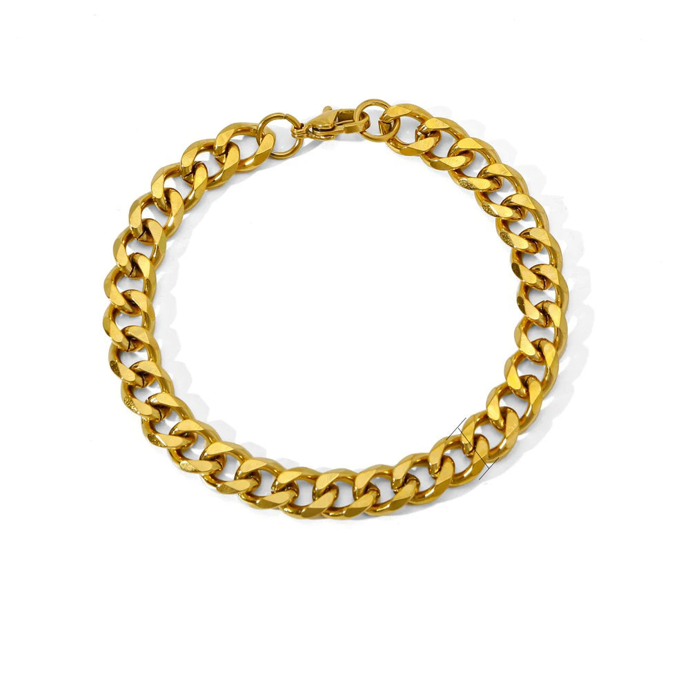 Stainless Steel Miami Cuban Link Bracelet – Waterproof 5–9mm Chain