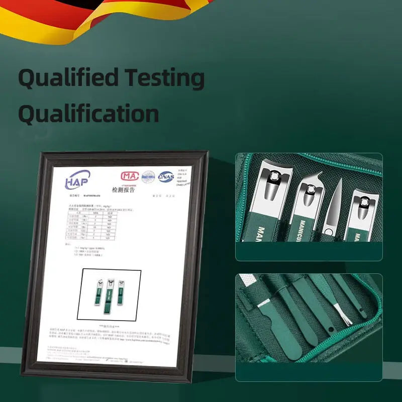 6–9 Piece Professional Manicure Set – Stainless Steel Grooming Kit with Leather Case