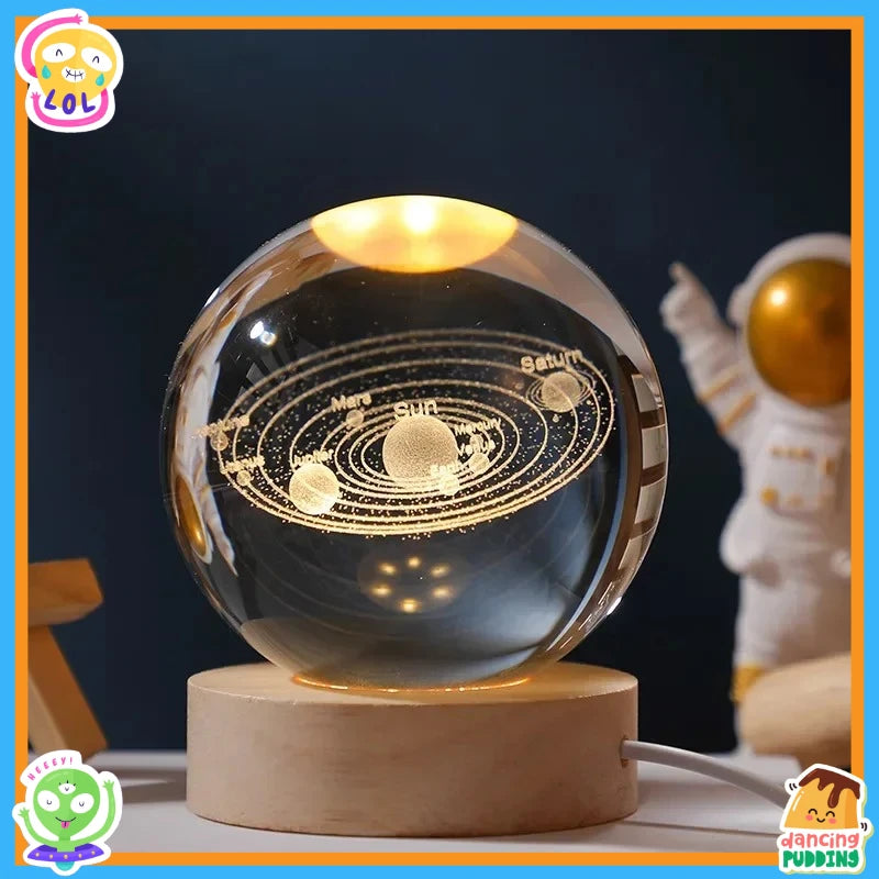 3D Crystal Planet Night Light – (Christmas edition available)