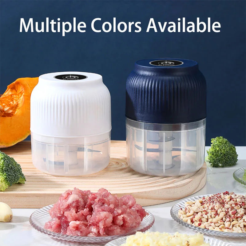 Mini Wireless Electric Garlic & Vegetable Chopper – USB Rechargeable (250ml)