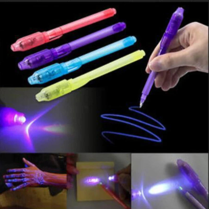 Invisible Ink Spy Pen with UV Light – Secret Message Marker (1/4 Pack)
