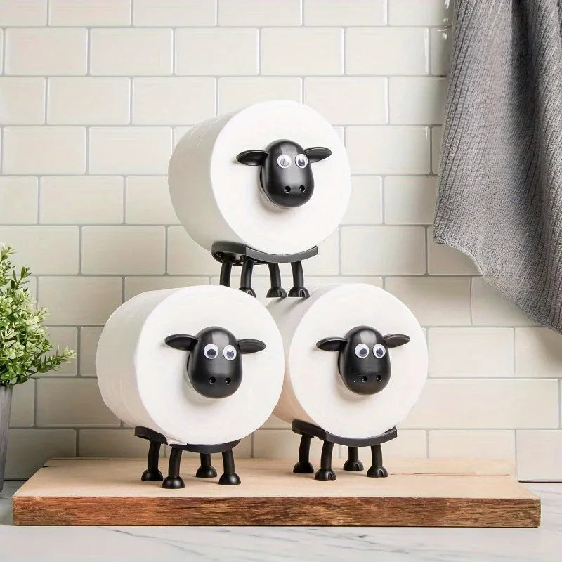 Funny 3D Sheep Toilet Paper Holder – Free-Standing Bathroom Decor & Humorous Home Gift