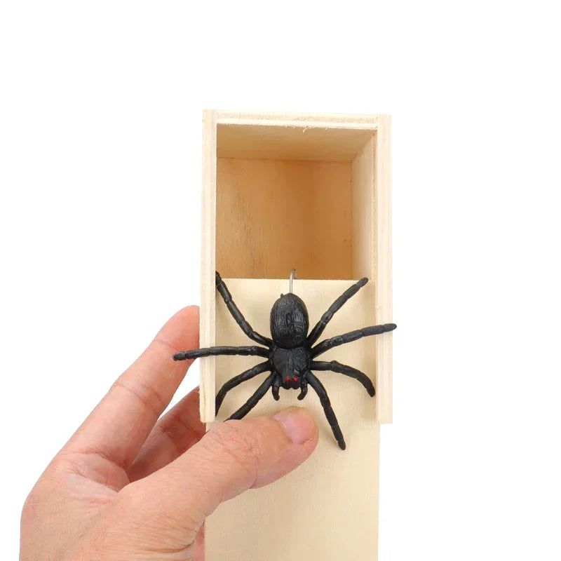 Funny Spider Jump Scare Box – Wooden Prank Toy for Friends, Office & Parties