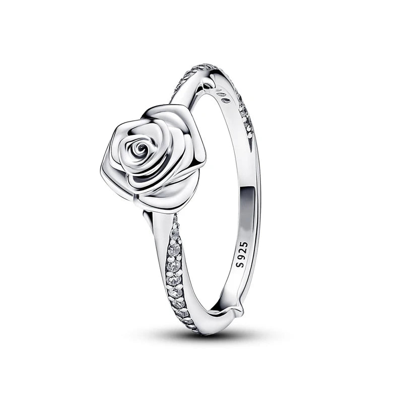 925 Silver Blooming Rose Ring – Luxury Gift for Women