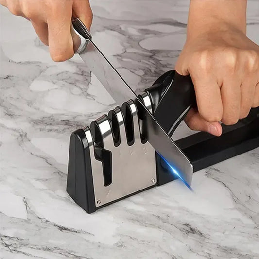 4-Stage Kitchen Knife Sharpener – Multifunctional, Portable & Non-Slip Base