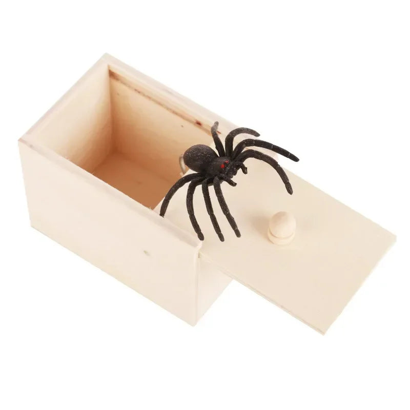 Funny Spider Jump Scare Box – Wooden Prank Toy for Friends, Office & Parties