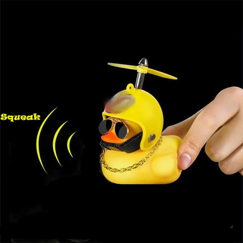 Wind-Breaking Yellow Duck Helmet Decor – Car & Bike Dashboard Accessory