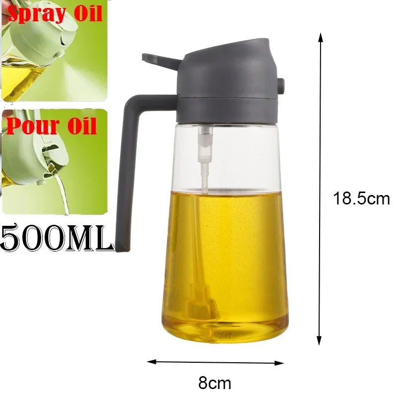 2-in-1 Oil Sprayer & Pour Bottle (200/300ml) – For Air Fryer, BBQ & Cooking