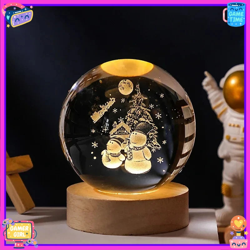 3D Crystal Planet Night Light – (Christmas edition available)