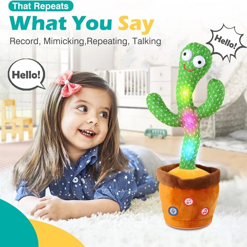 Dancing & Talking Cactus Toy – Electronic Plush with 120 Songs for Kids