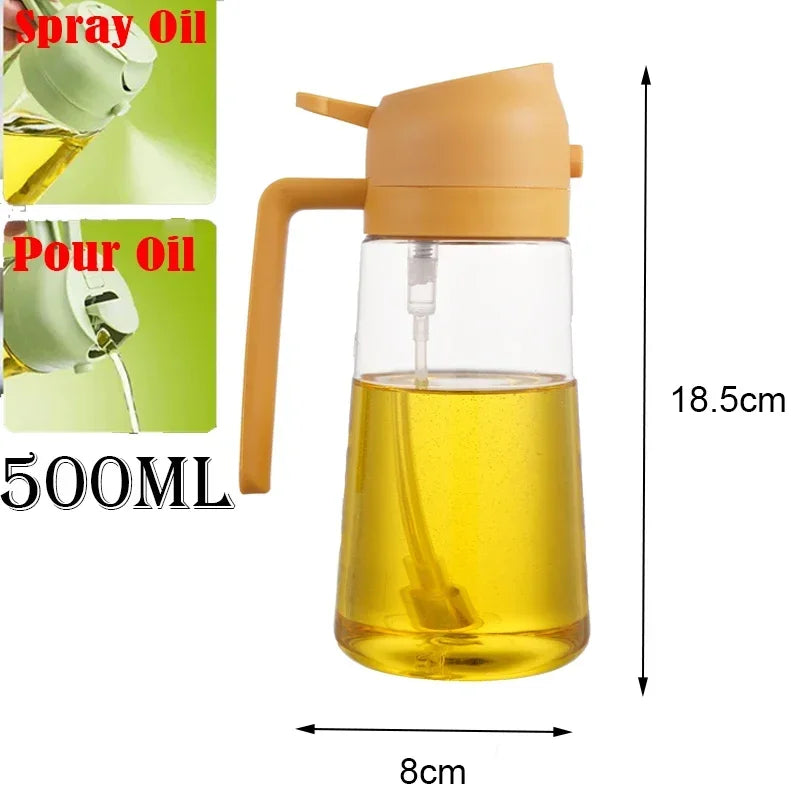 2-in-1 Oil Sprayer & Pour Bottle (200/300ml) – For Air Fryer, BBQ & Cooking