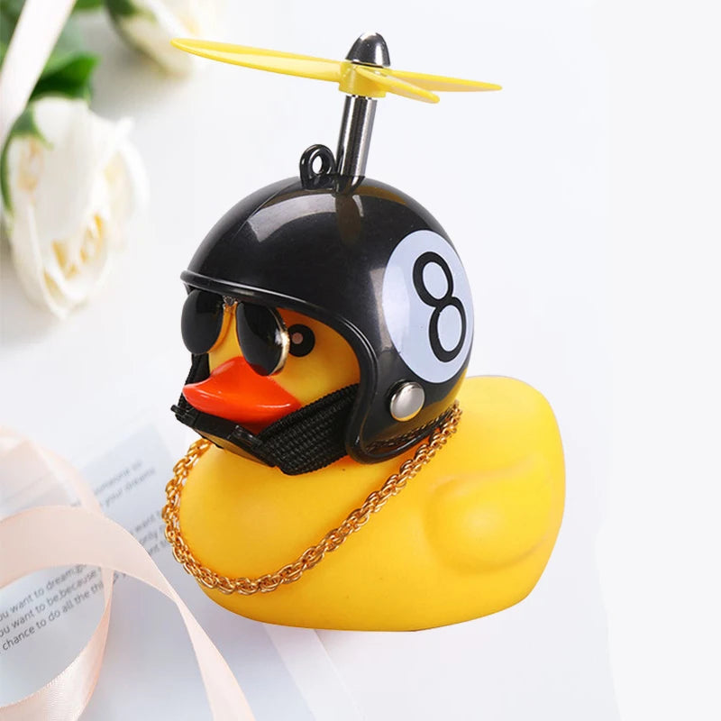 Wind-Breaking Yellow Duck Helmet Decor – Car & Bike Dashboard Accessory