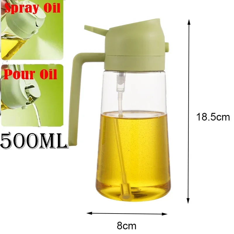 2-in-1 Oil Sprayer & Pour Bottle (200/300ml) – For Air Fryer, BBQ & Cooking