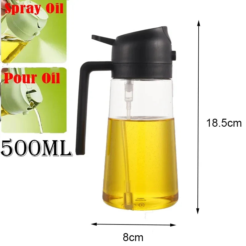 2-in-1 Oil Sprayer & Pour Bottle (200/300ml) – For Air Fryer, BBQ & Cooking