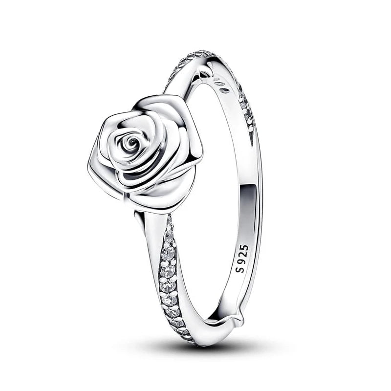 925 Silver Blooming Rose Ring – Luxury Gift for Women