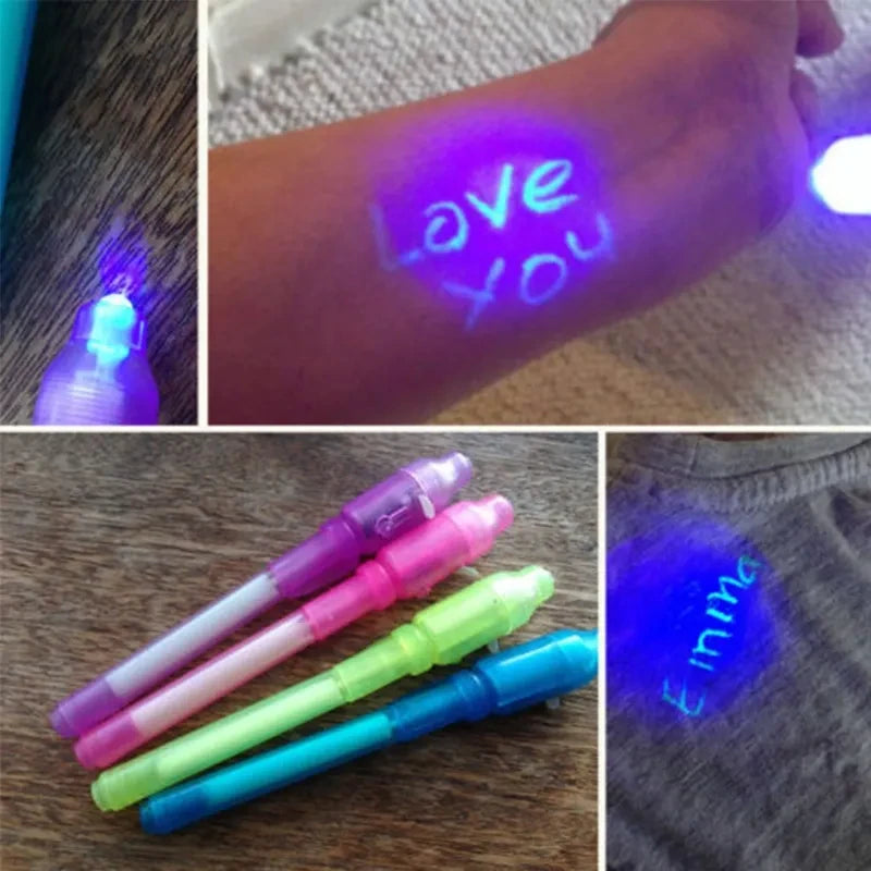 Invisible Ink Spy Pen with UV Light – Secret Message Marker (1/4 Pack)