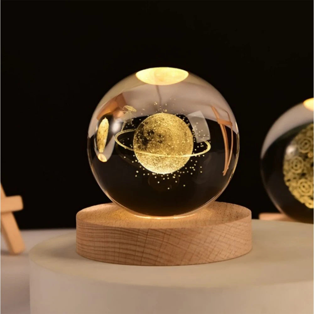 3D Crystal Planet Night Light – (Christmas edition available)