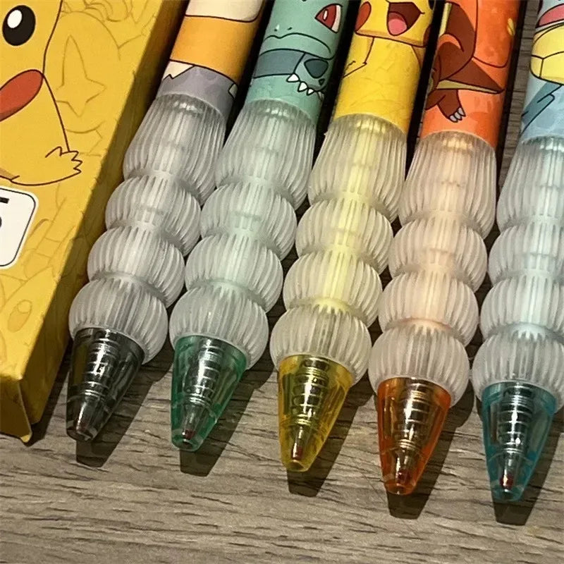 5-Piece Pokémon Gel Pen Set – Pikachu, Charmander & Squirtle Press Pens for School & Gifts