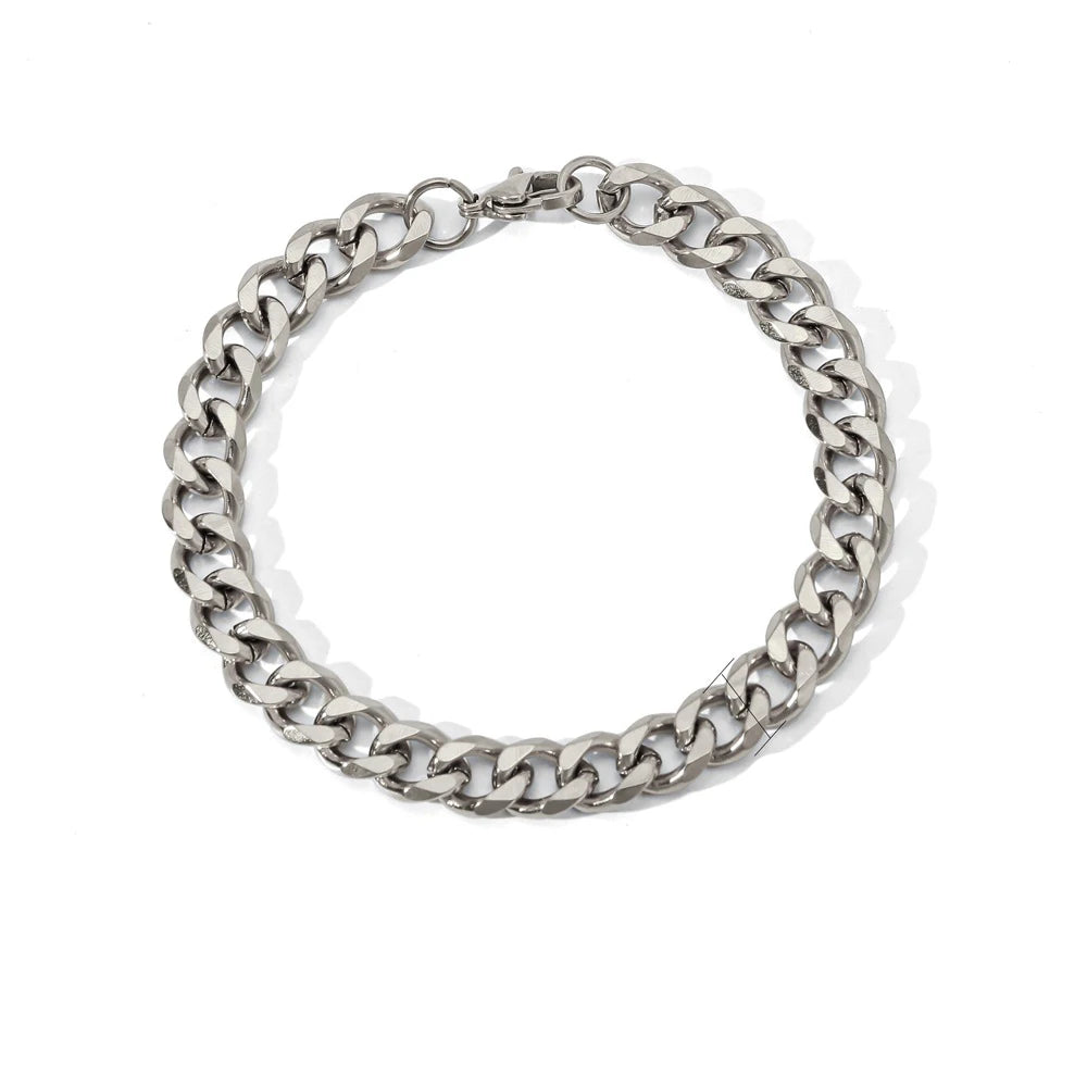 Stainless Steel Miami Cuban Link Bracelet – Waterproof 5–9mm Chain