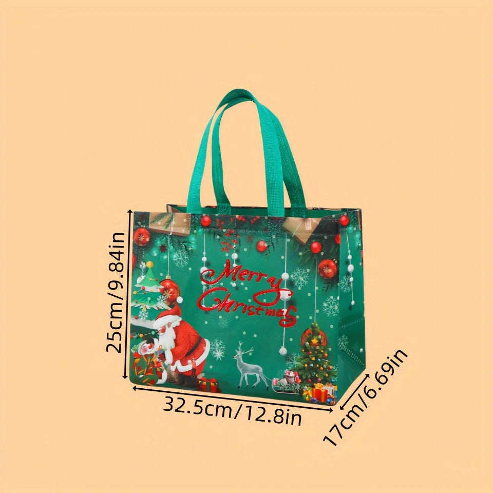 Reusable Christmas Gift Bags with Handles – Random Style Holiday Shopping & Party Favor Bag