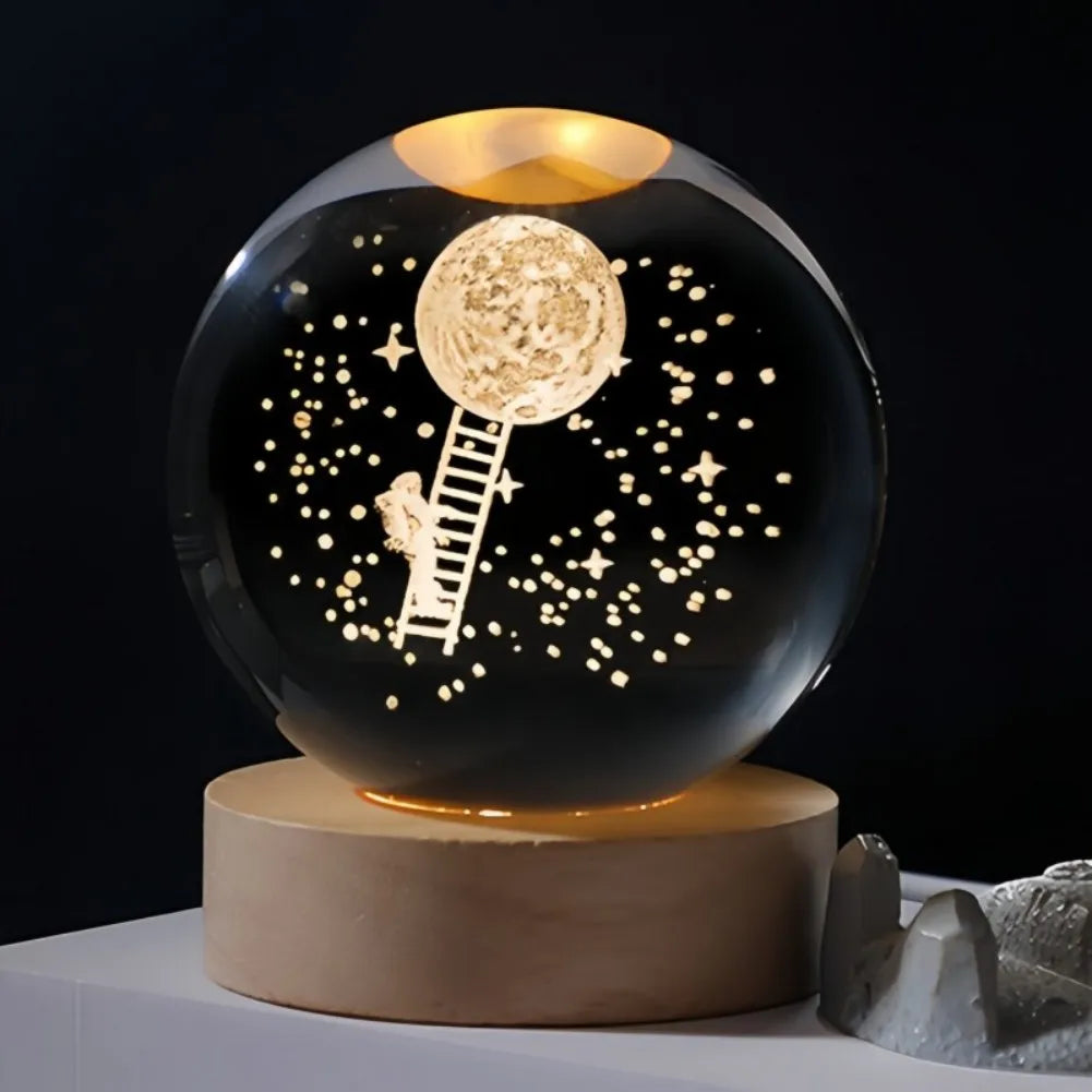 3D Crystal Planet Night Light – (Christmas edition available)