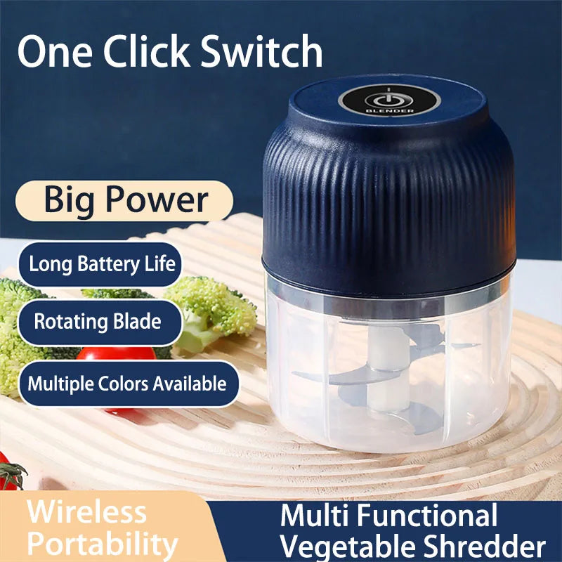 Mini Wireless Electric Garlic & Vegetable Chopper – USB Rechargeable (250ml)