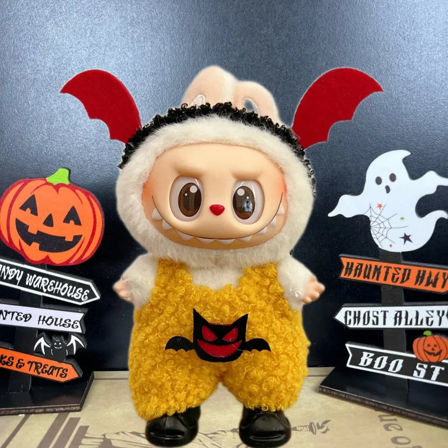 Christmas Outfit Set for 15–17cm Labubu Dolls – Hat, Scarf & Festive Plush Accessories