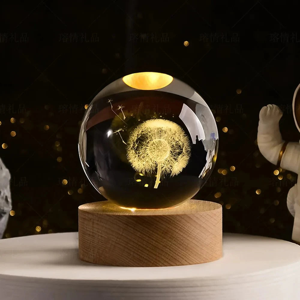 3D Crystal Planet Night Light – (Christmas edition available)