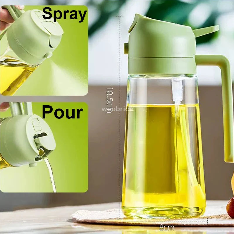 2-in-1 Oil Sprayer & Pour Bottle (200/300ml) – For Air Fryer, BBQ & Cooking