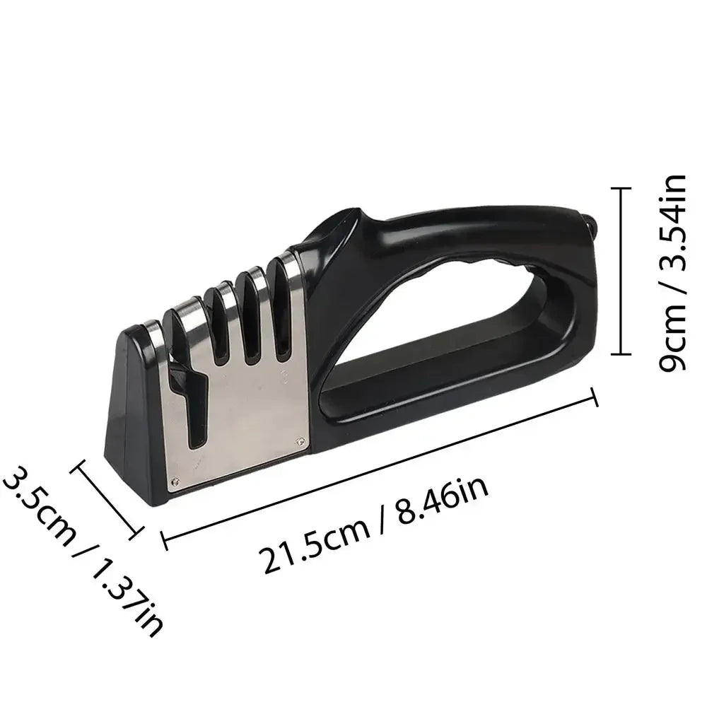 4-Stage Kitchen Knife Sharpener – Multifunctional, Portable & Non-Slip Base