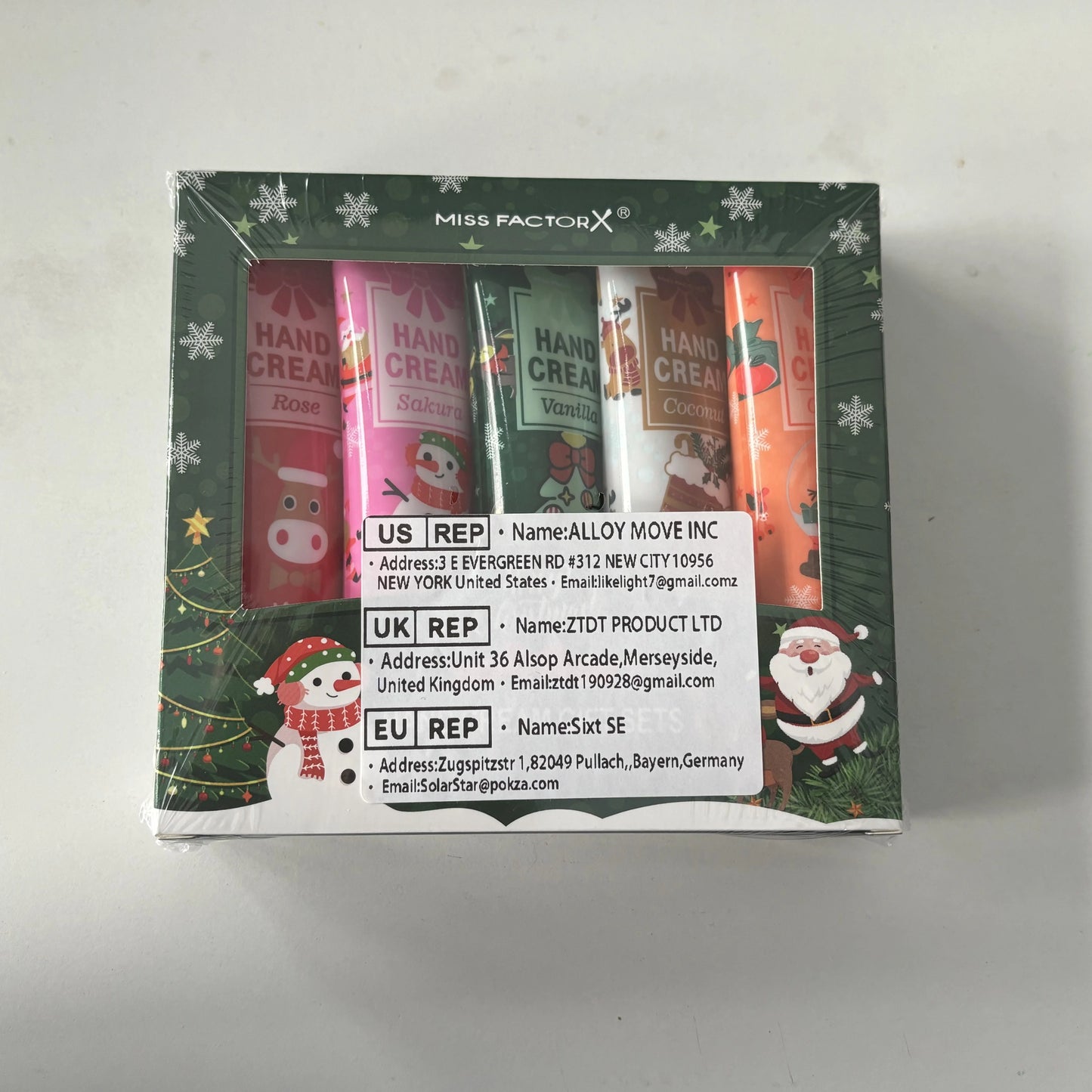 5-Piece Christmas Hand Cream Gift Set – Travel-Size Moisturizing Cream(30g Each)