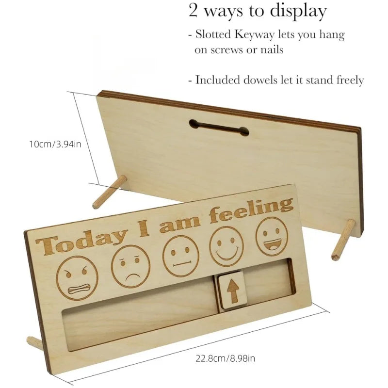 Wooden Emotion Barometer – Mood Display Decor & Gift