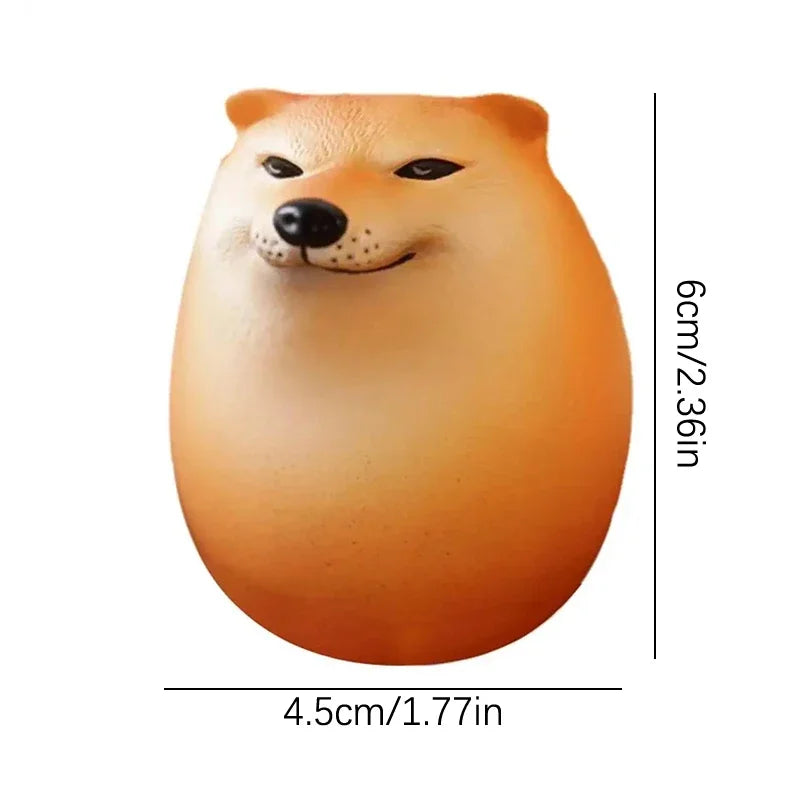 Shiba Inu Dog & Egg Decor – Funny PVC Desk Ornament for Home & Office
