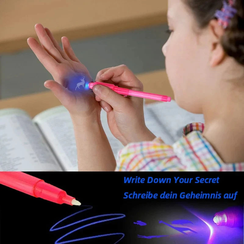 Invisible Ink Spy Pen with UV Light – Secret Message Marker (1/4 Pack)