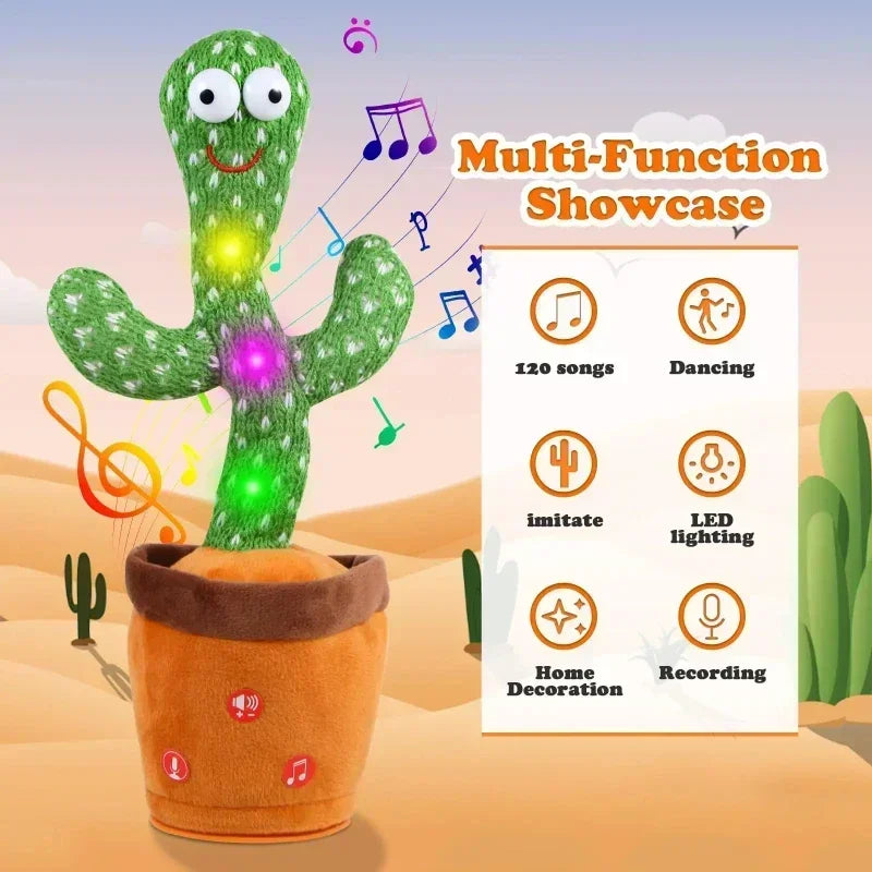 Dancing & Talking Cactus Toy – Electronic Plush with 120 Songs for Kids