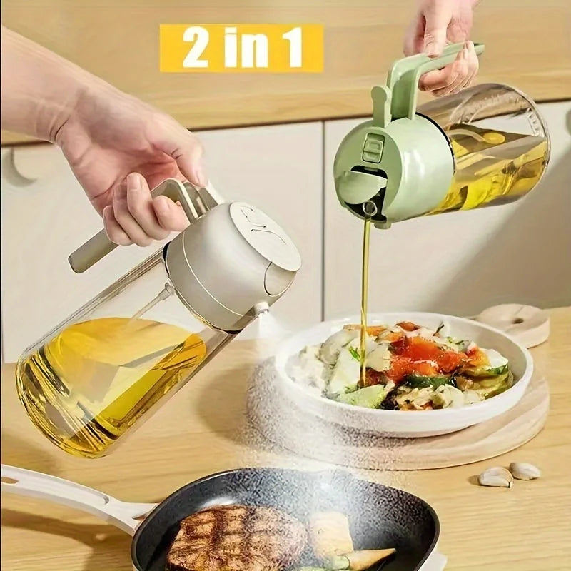 2-in-1 Oil Sprayer & Pour Bottle (200/300ml) – For Air Fryer, BBQ & Cooking