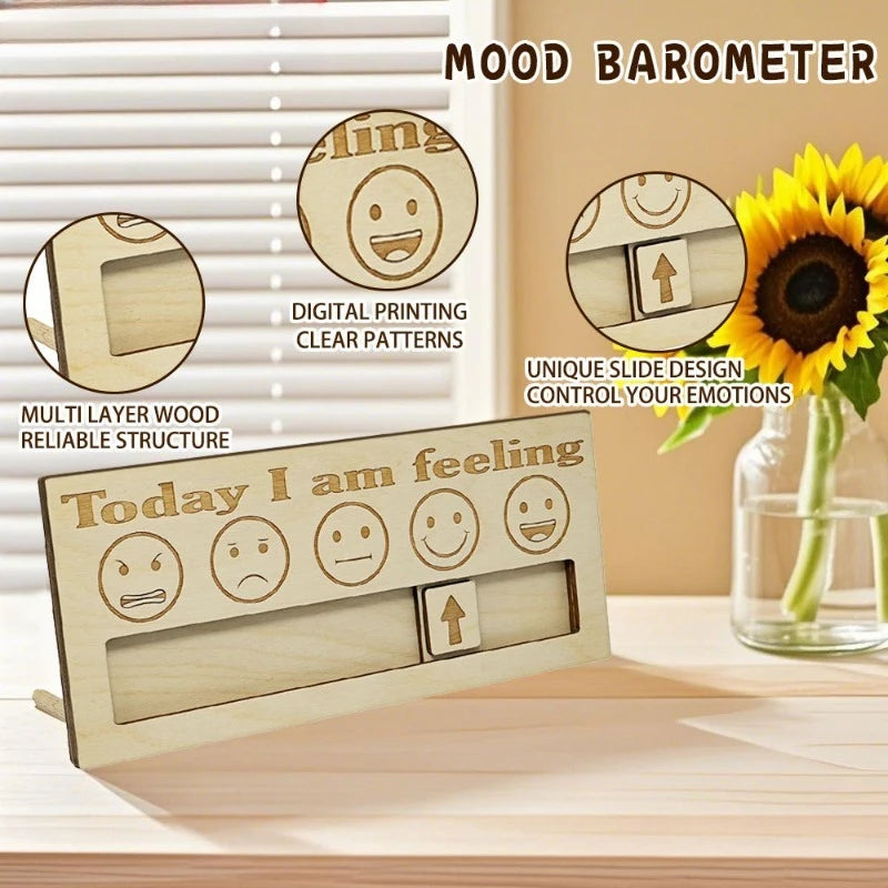 Wooden Emotion Barometer – Mood Display Decor & Gift