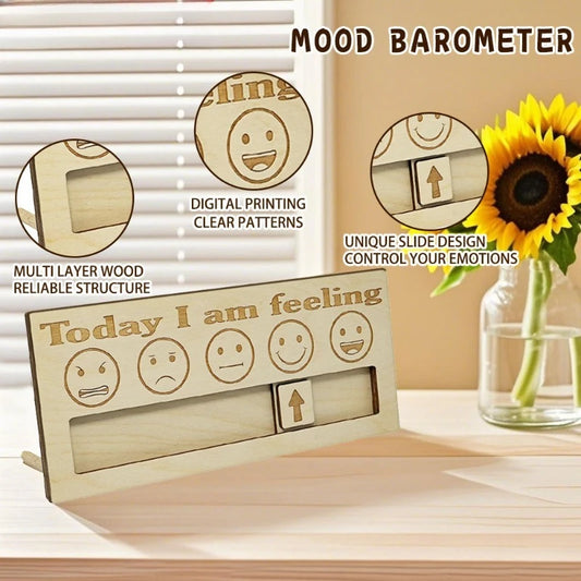 Wooden Emotion Barometer – Mood Display Decor & Gift