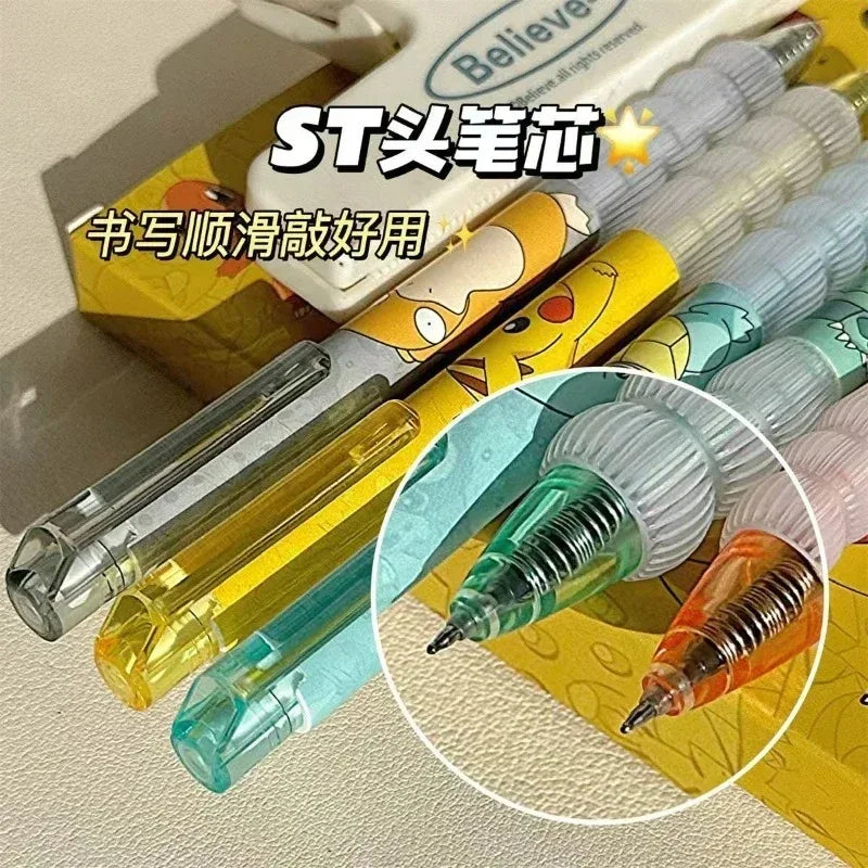 5-Piece Pokémon Gel Pen Set – Pikachu, Charmander & Squirtle Press Pens for School & Gifts