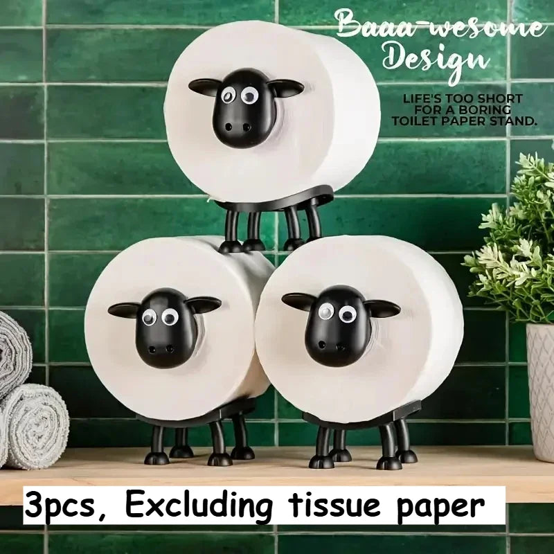 Funny 3D Sheep Toilet Paper Holder – Free-Standing Bathroom Decor & Humorous Home Gift
