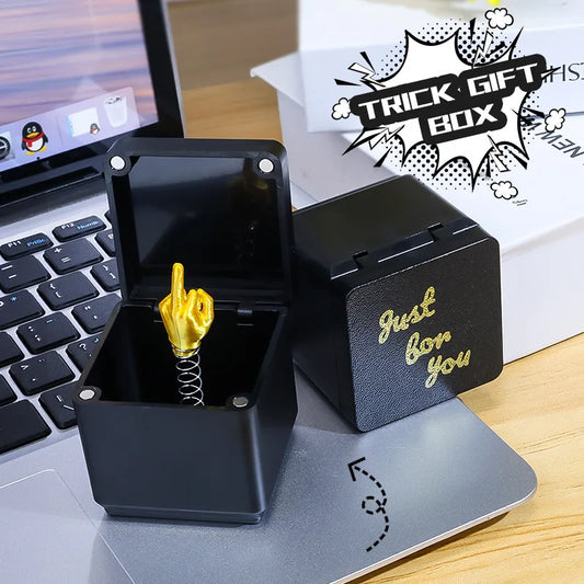 Funny Middle Finger Prank Box – Hilarious Gag Gift & Desk Decoration