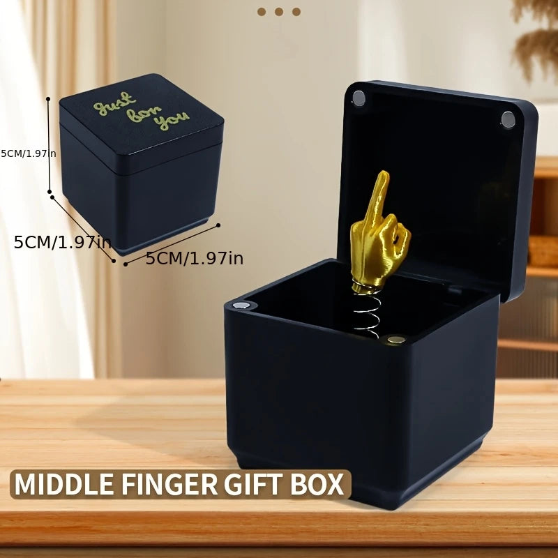 Funny Middle Finger Prank Box – Hilarious Gag Gift & Desk Decoration